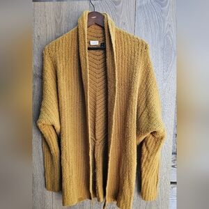 Anthropologie Alpaca Wool Mustard Open-Front Cardigan So Soft